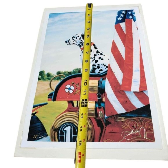 Dalmatian Patriotic Flag Old Fire Station 1 Truck Giclee Fine Art Print, Lim Ed - Picture 13 of 14